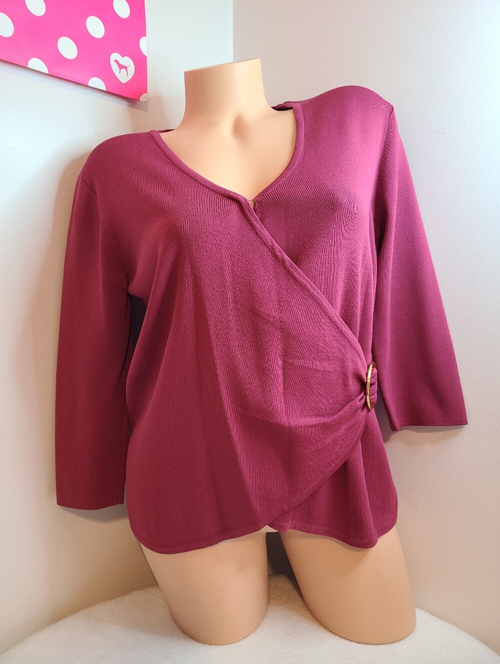 New VTG Joseph A. Berry Wrap Top with Buckle Detail Size XL